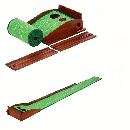 Golf Putting Mat with Ball Return