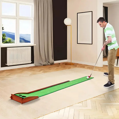 Golf Putting Mat with Ball Return