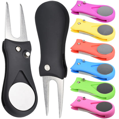 Golf Divot Repair Tool With Ball Marker