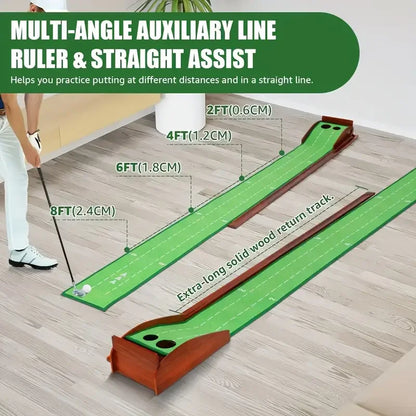 Golf Putting Mat with Ball Return
