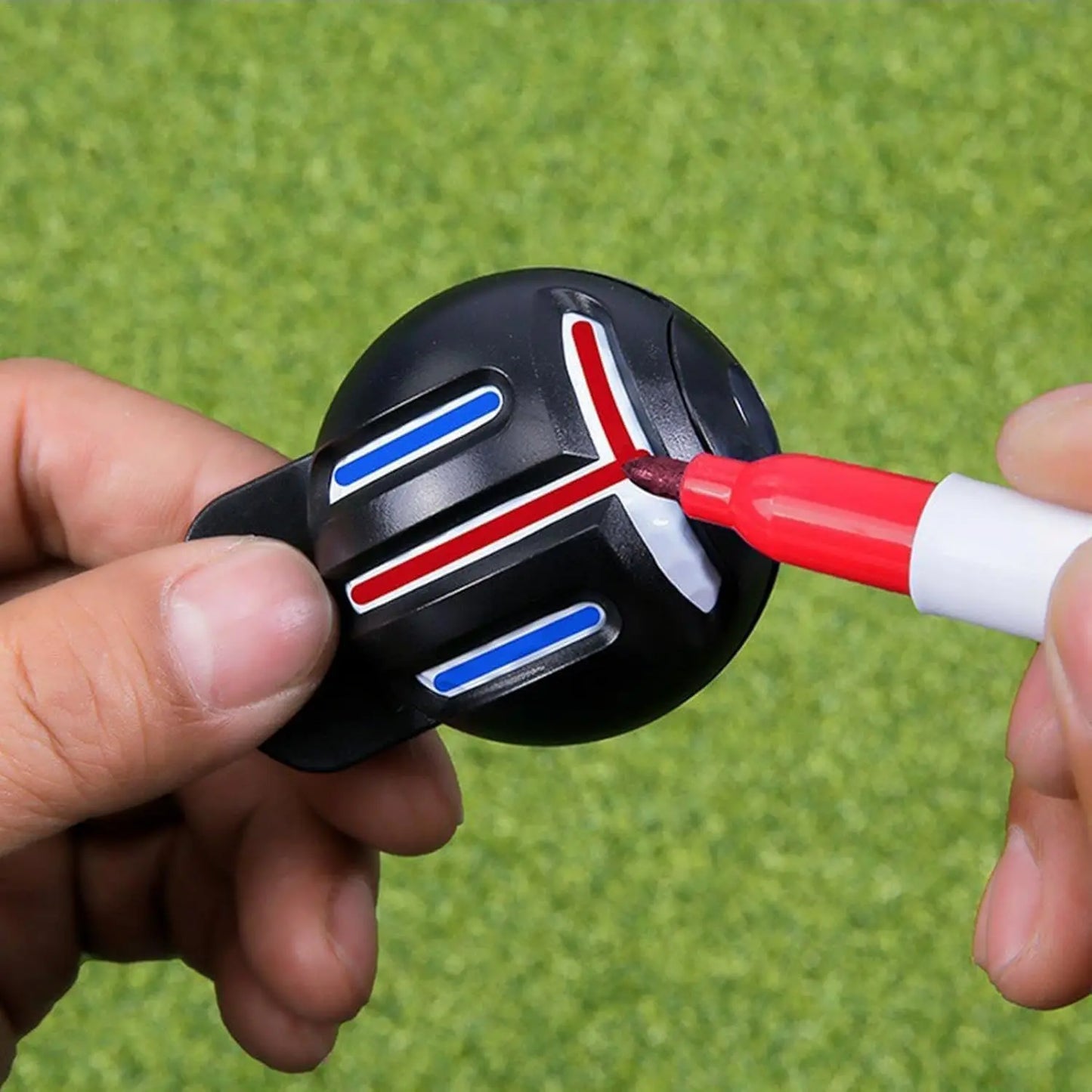 Golf Ball Alignment Tool with Dual Line Marker