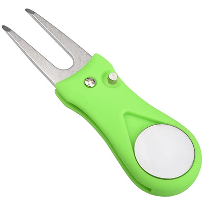 Golf Divot Repair Tool With Ball Marker