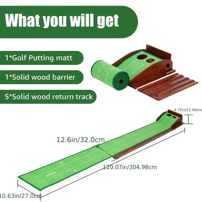 Golf Putting Mat with Ball Return