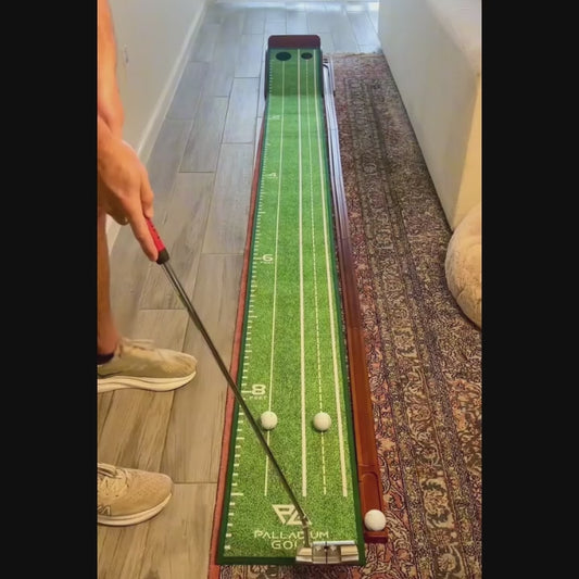 Golf Putting Mat with Ball Return
